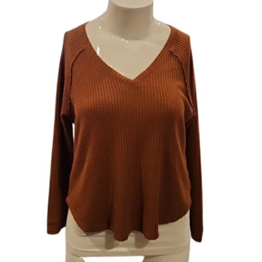 [American Eagle] Burnt Orange Soft & Sexy Plush Long Sleeve - Size M